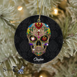Sugar Skull Ornament Personalized Ornaments Sugar Skull Of The Dead Cool Bone Head Skulls Gift Ornament - Scotstee Shop