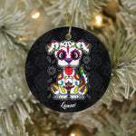 Sugar Skull Ornament Personalized Ornament Sugar Skull Puppy Día de Muertos Dog Calavera Puppy Halloween Gift - Scotstee Shop