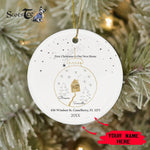 Scotstee Shop - Personalize Name Family First Christmas In Our New Home Bauble Ceramic Ornament, First Christmas In Our New Home Ornament