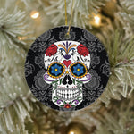 Sugar Skull Ornament Colorful Sugar Skull Happy Halloween Ornament Gift - Scotstee Shop