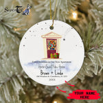 Scotstee Shop - Personalize Name Family First Christmas In Our New Apartment Ceramic Ornament, First Christmas In Our New Home Ornament