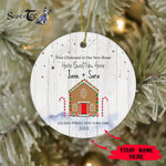 Scotstee Shop - Personalize Name Family Gingerbread New House First Christmas Ceramic Ornament, First Christmas In Our New Home Ornament