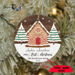 Scotstee Shop - Custom Name Family Winter Our New Home Gingerbread Christmas Ornament
