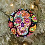 Sugar Skull Ornament Groovy Sugar Skull Day of Dead Happy Halloween Ornament Gift Halloween - Scotstee Shop