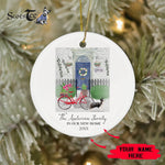 Scotstee Shop - Personalize Name Family Moving Border Collie Dog Bicycle Door New Home