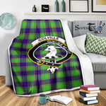 Scotstee Shop Tartan Plaid Blanket Colville Clan Crest Badge Scottish Tartan Plaid Sherpa Blanket