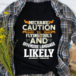 Mechanic Dad Shirt Mechanic Caution Message Funny Auto Mechanic Gift Father's Day Shirt - Scotstee Shop