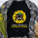 Scotstee Shop - Sunflower Veteran Father Veteran Army American Shirts Army Veteran Shirts Army Shirts