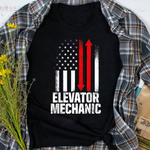 Mechanic Dad Shirt Elevator Mechanic Maintenance USA Flag Shirt Technician 4th Of July Shirt Funny Father's Day Shirt - Scotstee Shop