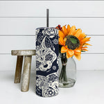 Sugar Skull Tumbler Sugar Cat Skull with Floral Sugar Skull Tumbler - Scotstee Shop