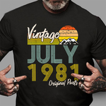 Vintage Since July 1981 Years Old Birthday Gift Birthday Shirt Funny 40th Birthday T Shirts - Scotstee Shop