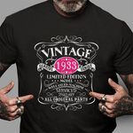 Vintage 1933 Birthday All Original Parts Gifts Birthday Shirt - Scotstee Shop