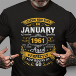 Legends Born In January 1961 Birthday Gift Birthday Shirt 60th birthday gifts - Scotstee Shop