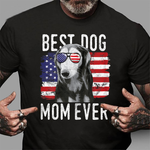 Scotstee Shop - Womens American Flag Best Dog Mom Ever Salukis USA 4th Of July Shirt