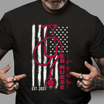 Scotstee Shop - Usa Flag Emergency Room Nursing Registered ER Nurse Est 2021 4th Of July Shirt Nurse 4th of July Shirt Emergency nurse shirts