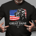 Scotstee Shop - Proud Great Dane Mom American Flag Patriotic Giant Dog Gift 4th Of July Shirt