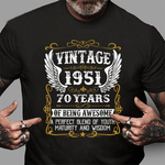 Vintage 70th Birthday Gifts For 1951 70 Years Old Awesome Birthday Shirt 70 Birthday Shirts - Scotstee Shop