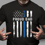 Scotstee Shop - Thin Blue Line Proud Dad Police Family 4th Of July Shirt Blue Line Flag Shirts Police Mom Shirts