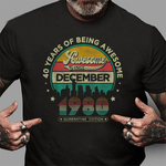 Vintage Born December 1980 40th Birthday 40 Years Old Gifts Birthday Shirt - Scotstee Shop