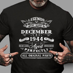 Vintage Born In December 1944 Birthday Gifts Birthday Shirt - Scotstee Shop