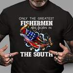 Scotstee Shop - The South Fishing Greatest Fisherman American Flag Southern 4th Of July Shirt