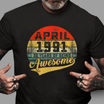 Vintage Retro April 1991 Over 30th Birthday Gift Over  30 Years Old Birthday Shirt 30th birthday shirts - Scotstee Shop