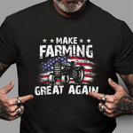 Scotstee Shop - USA Flag Make Farming Great Again Tracter Farming Birthday 4th Of July Shirt