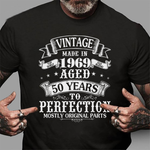 Vintage Made In 1969 Aged Years To Perfection Parts Birthday Shirt Vintage 1969 T Shirt - Scotstee Shop