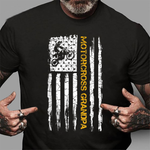Scotstee Shop - Vintage USA Flag Motorcross Dirt Bike Grandpa Silhouette 4th Of July Shirt