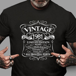 Vintage 1981 Years Old Birthday Gift Birthday Shirt Funny 40th Birthday T Shirts - Scotstee Shop