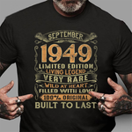 Vintage September 1949 Years Old  Birthday Gift Birthday Shirt - Scotstee Shop