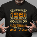 Vintage Birthday January 1961 Years Old Birthday Shirt 60th birthday gifts - Scotstee Shop