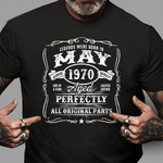 Vintage Born In May 1970 50th birthday 50 years old gift Birthday Shirt For 50th Birthday Shirt - Scotstee Shop