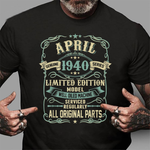Retro Vintage Made In April 1940 80th Years Old Birthday Shirt - Scotstee Shop