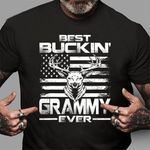 Scotstee Shop - USA Flag Best Buckin' Grammy Ever Deer Hunting 4th Of July Shirt