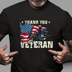 Scotstee Shop - Thank You Veteran US Flag Soldiers Vintage Men Gift 4th Of July Shirt