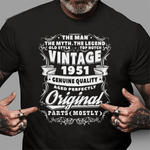 Vintage Original 1951 Years Old Birthday Gifts 70 Birthday Shirts - Scotstee Shop