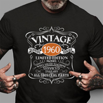 Vintage 1960 60th Birthday All Original Parts Gift Birthday Shirt - Scotstee Shop