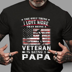 Scotstee Shop - Veteran 365 Papa Veteran Fathers Day Gift Men 4th Of July Shirt
