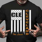 Scotstee Shop - The Land Cleveland With CLE American Flag 4th Of July Shirt Cleveland Shirts