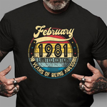 Vintage Retro February 1981 40th Birthday Gift 40 Years Old Birthday Shirt Funny 40th Birthday T Shirts - Scotstee Shop