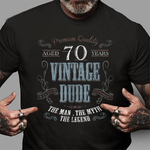 Scotstee Shop - 70th birthday gift idea for Vintage Dude 70 years old Birthday Shirt