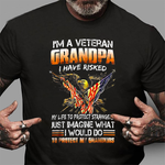 Scotstee Shop - Veteran USA Grandpa Proud Vet Grandfather Fathers Day 4th Of July Shirt