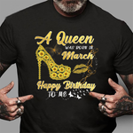Queen Was Born In March Funny Sunflower Birthday Gifts Birthday Shirt - Scotstee Shop