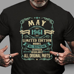 Vintage Made in MAY 1961 58th Years Old Birthday Birthday Shirt 60th birthday gifts - Scotstee Shop