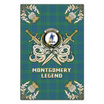 Scotstee Shop - Scotstee Shop Montgomery Ancient Clan Crest Golf Courage Gold Thistle Tartan Garden Flag