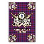 Scotstee Shop - Scotstee Shop Montgomery Modern Clan Crest Golf Courage Gold Thistle Tartan Garden Flag