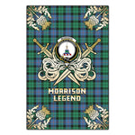 Scotstee Shop - Scotstee Shop Morrison Ancient Clan Crest Golf Courage Gold Thistle Tartan Garden Flag