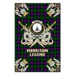 Scotstee Shop - Scotstee Shop Morrison Modern Clan Crest Golf Courage Gold Thistle Tartan Garden Flag