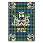 Scotstee Shop - Scotstee Shop Mowat Clan Crest Golf Courage Gold Thistle Tartan Garden Flag